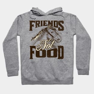 Friends not food. Illustration with horse Hoodie